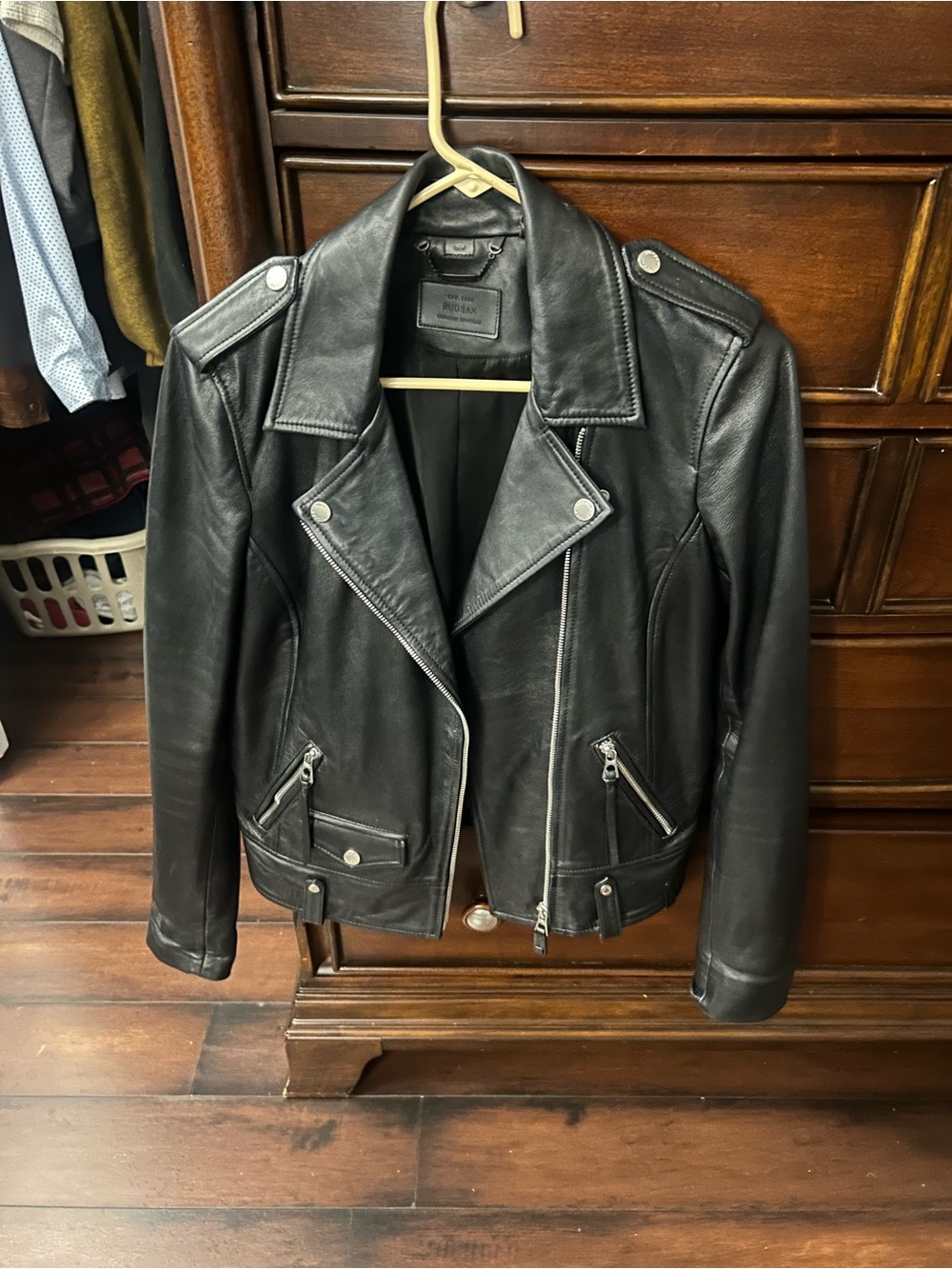 RUDSAK Black Leather Biker Jacket